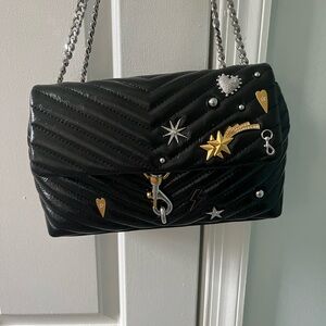 Rebecca Minkoff Black and Gold Quilted Shoulder Bag